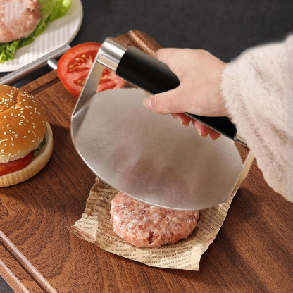 Stainless steel meat press