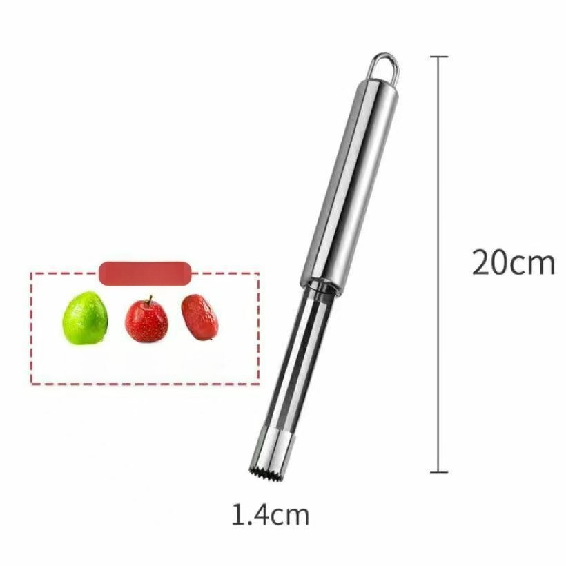 Stainless steel fruit pitting tool