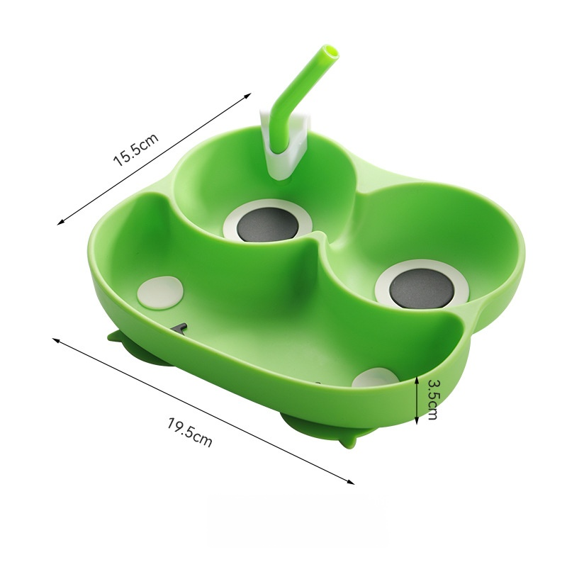 Cartoon Frosch Silikon Teller mit Unterteilungen für Babys