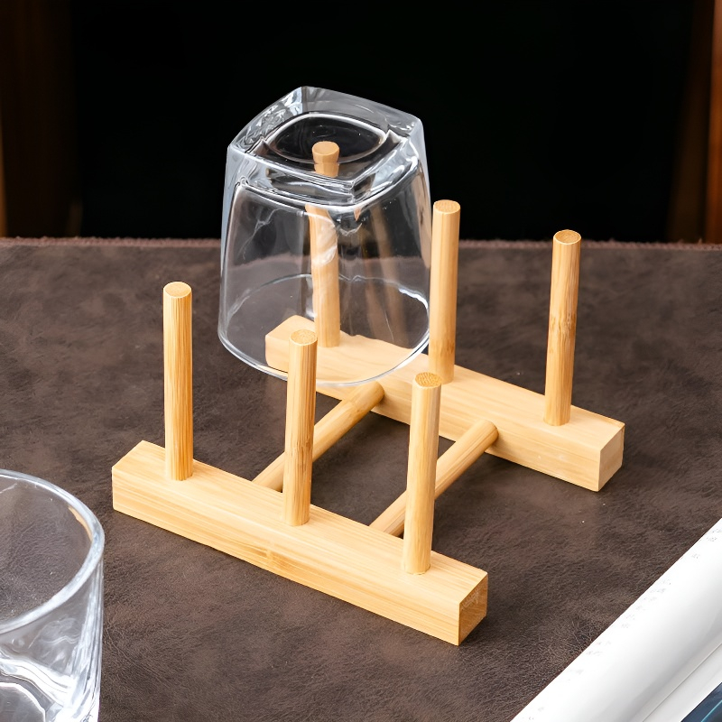 Becherständer aus Bambus, einfacher Stil, Küchenbecherhalter