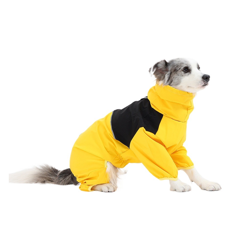 Cross-border medium and large dog edge herding Labrador Shiba four-legged jacket waterproof and windproof dog clothes raincoat