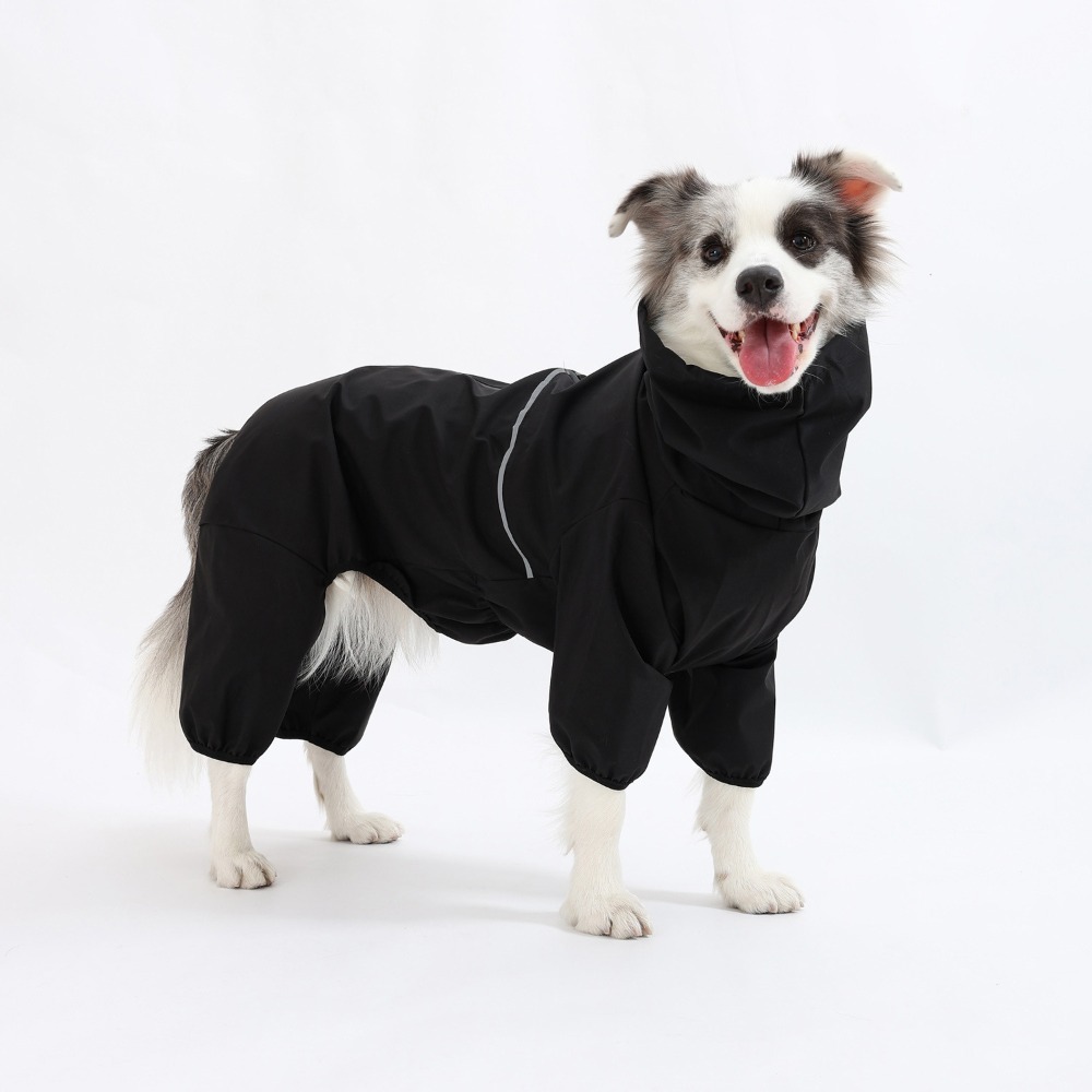 Cross-border medium and large dog edge herding Labrador Shiba four-legged jacket waterproof and windproof dog clothes raincoat