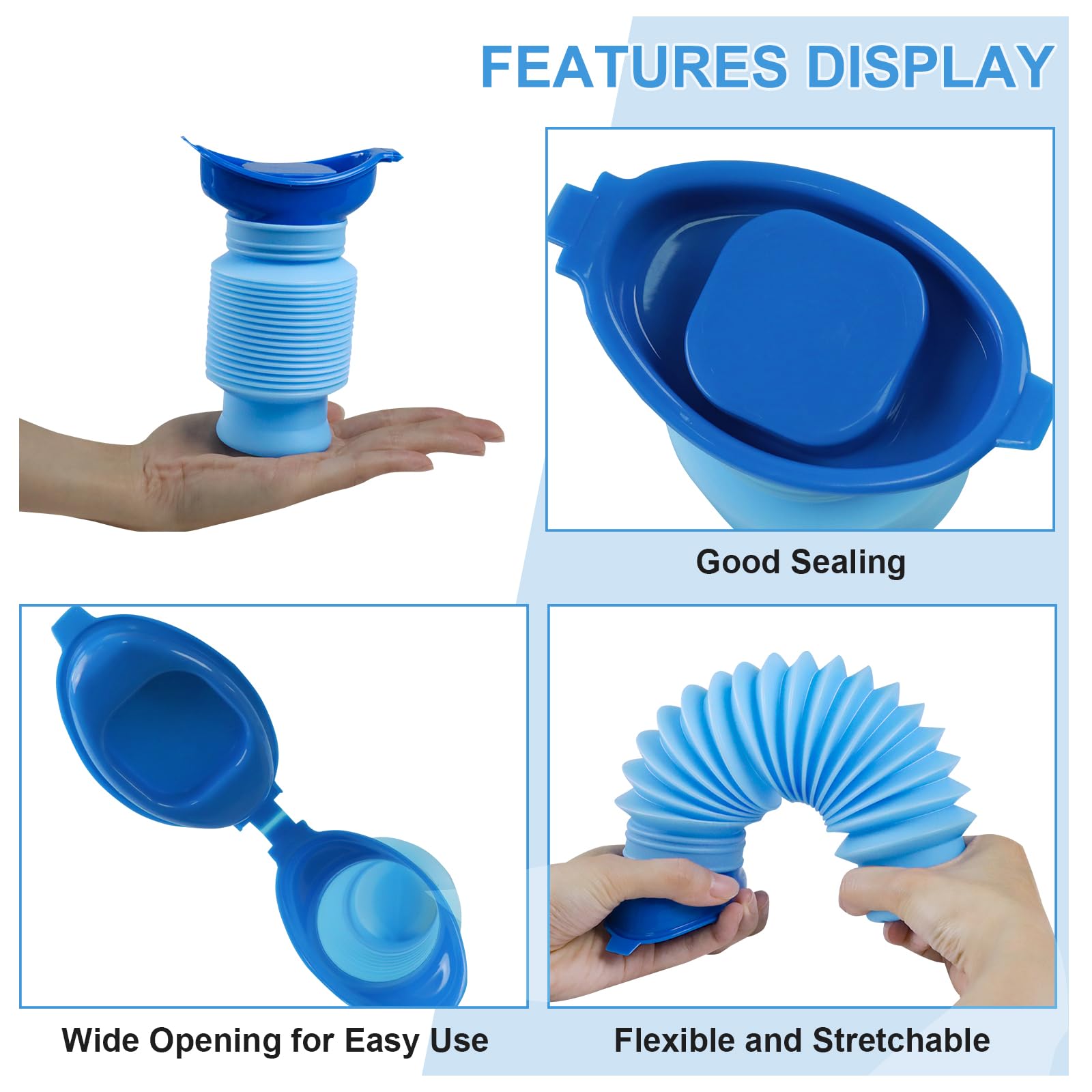 Features display showcasing sealing, opening, and flexibility