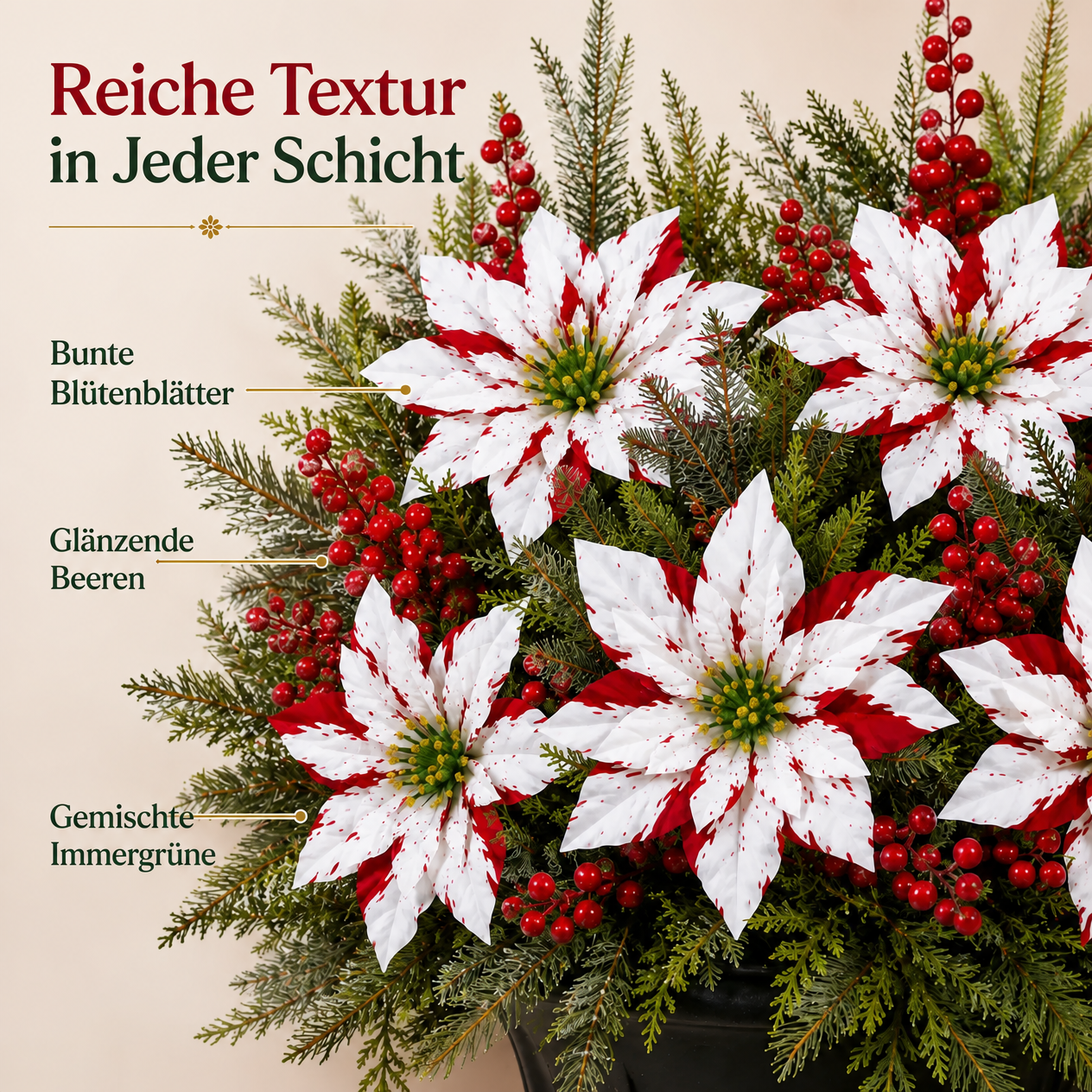 ❀ Letzter Tag: 64 % Rabatt 🔥 Pflanzeinsätze mit Weihnachtsstern