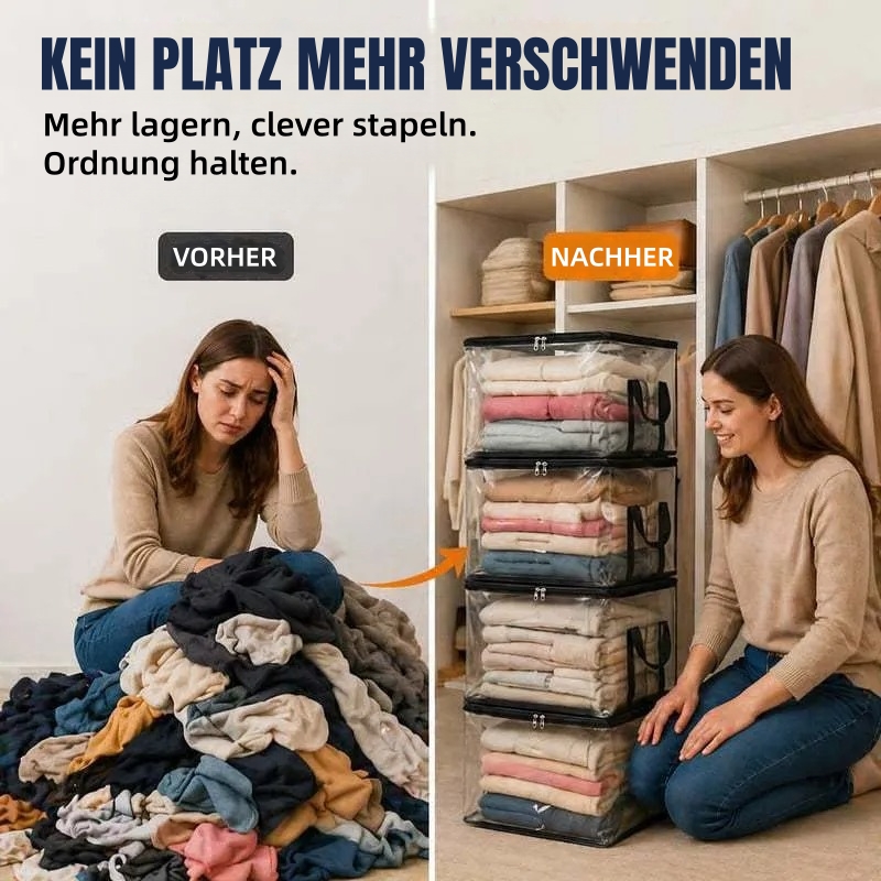 🎁Letzter Tag im Angebot: 49 % Rabatt!📦Große, robuste, dicke, transparente Aufbewahrungstasche aus Kunststoff für Kleidung, Umzug & Lagerung