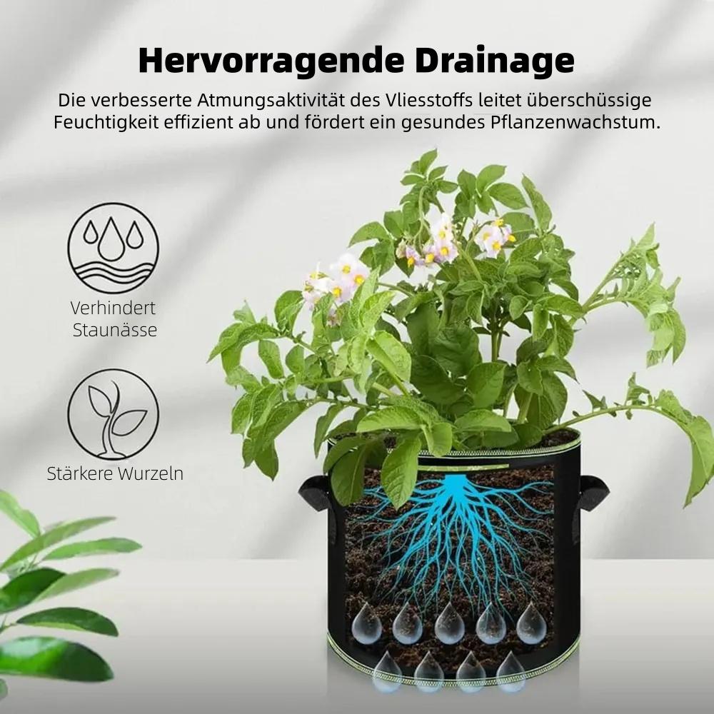 🌱 5-Pack 5 Gallon Grow Bags – Heavy Duty Aeration Fabric Pots with Handles for Vegetables, Flowers & Fruits