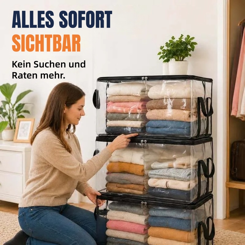 🎁Letzter Tag im Angebot: 49 % Rabatt!📦Große, robuste, dicke, transparente Aufbewahrungstasche aus Kunststoff für Kleidung, Umzug & Lagerung