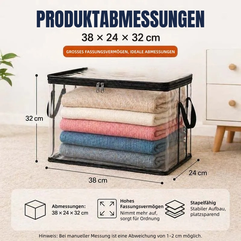 🎁Letzter Tag im Angebot: 49 % Rabatt!📦Große, robuste, dicke, transparente Aufbewahrungstasche aus Kunststoff für Kleidung, Umzug & Lagerung
