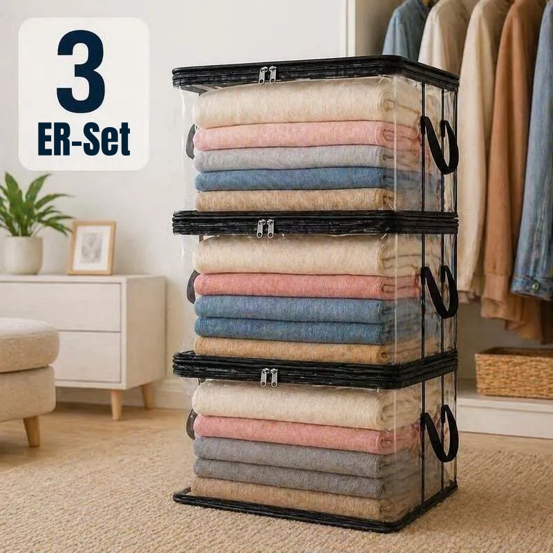 🎁Letzter Tag im Angebot: 49 % Rabatt!📦Große, robuste, dicke, transparente Aufbewahrungstasche aus Kunststoff für Kleidung, Umzug & Lagerung