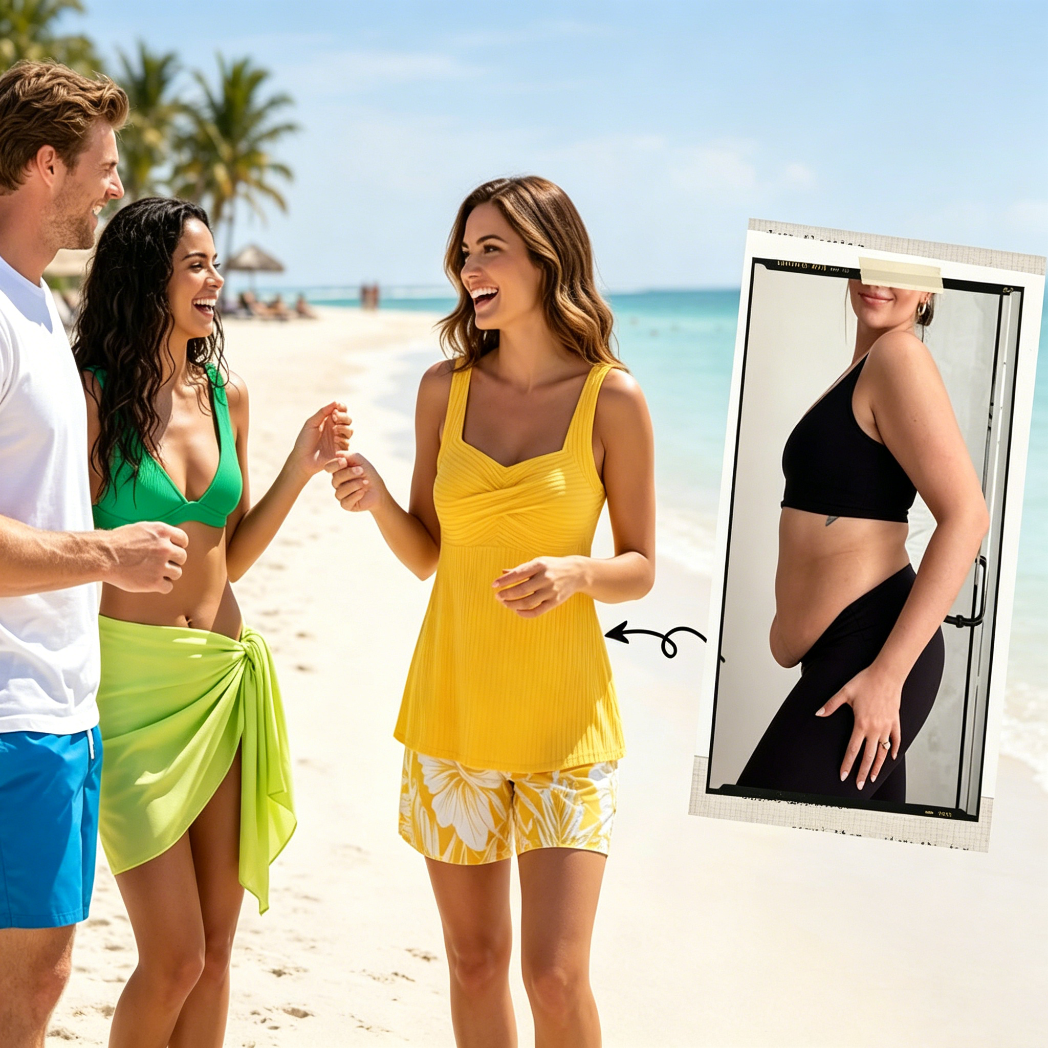 ⏰LAST DAY 60% OFF - Miraclesuit Women's Tummy Control Tankini Set with Built-In Bra – Swimwear with Shorts🔥 Buy 2 Free Shipping
