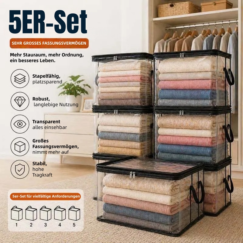 🎁Letzter Tag im Angebot: 49 % Rabatt!📦Große, robuste, dicke, transparente Aufbewahrungstasche aus Kunststoff für Kleidung, Umzug & Lagerung