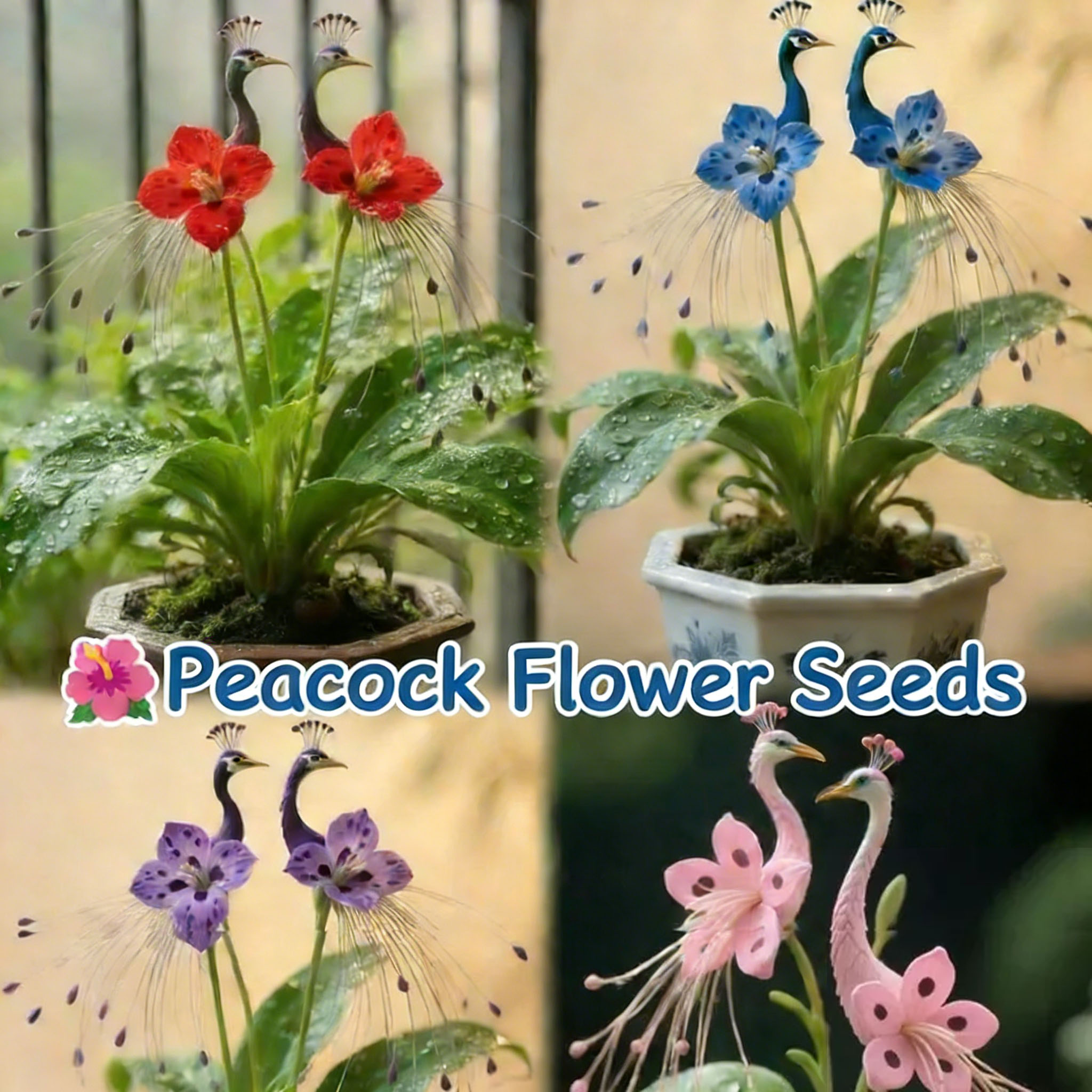 🦚🌺 Peacock Flower Seeds ✨Easy to Grow