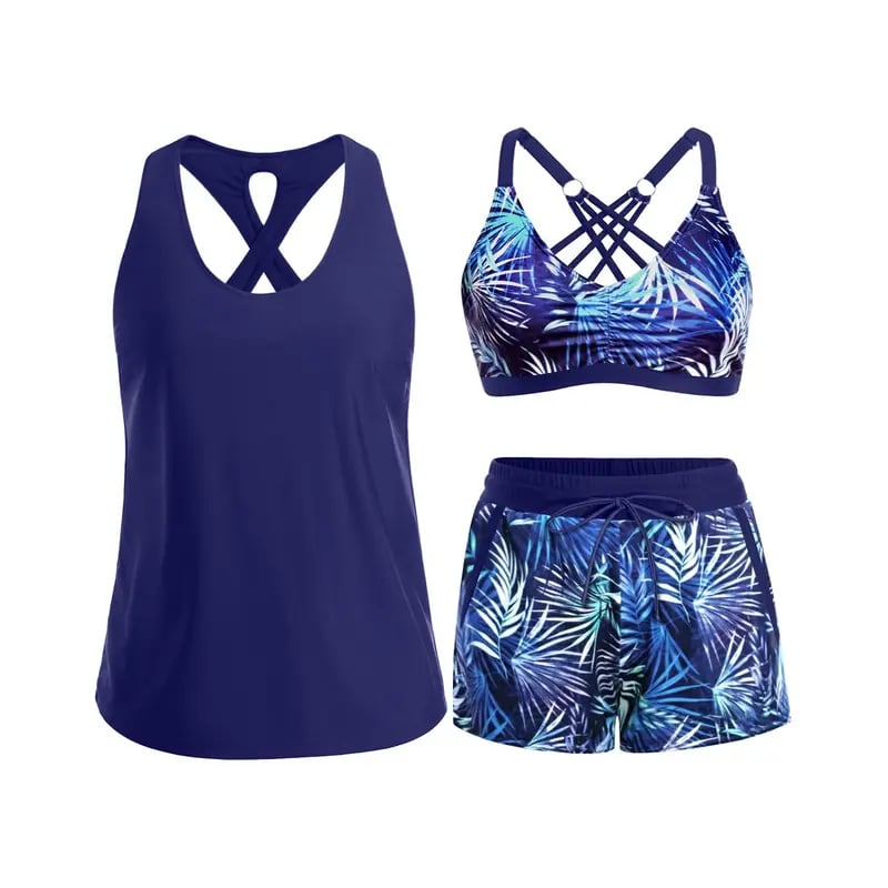 🏖️Letzter Tag im Angebot: 49 % Rabatt! 🔥Aqua Eve Dreiteiler Tankini mit Shorts🩱