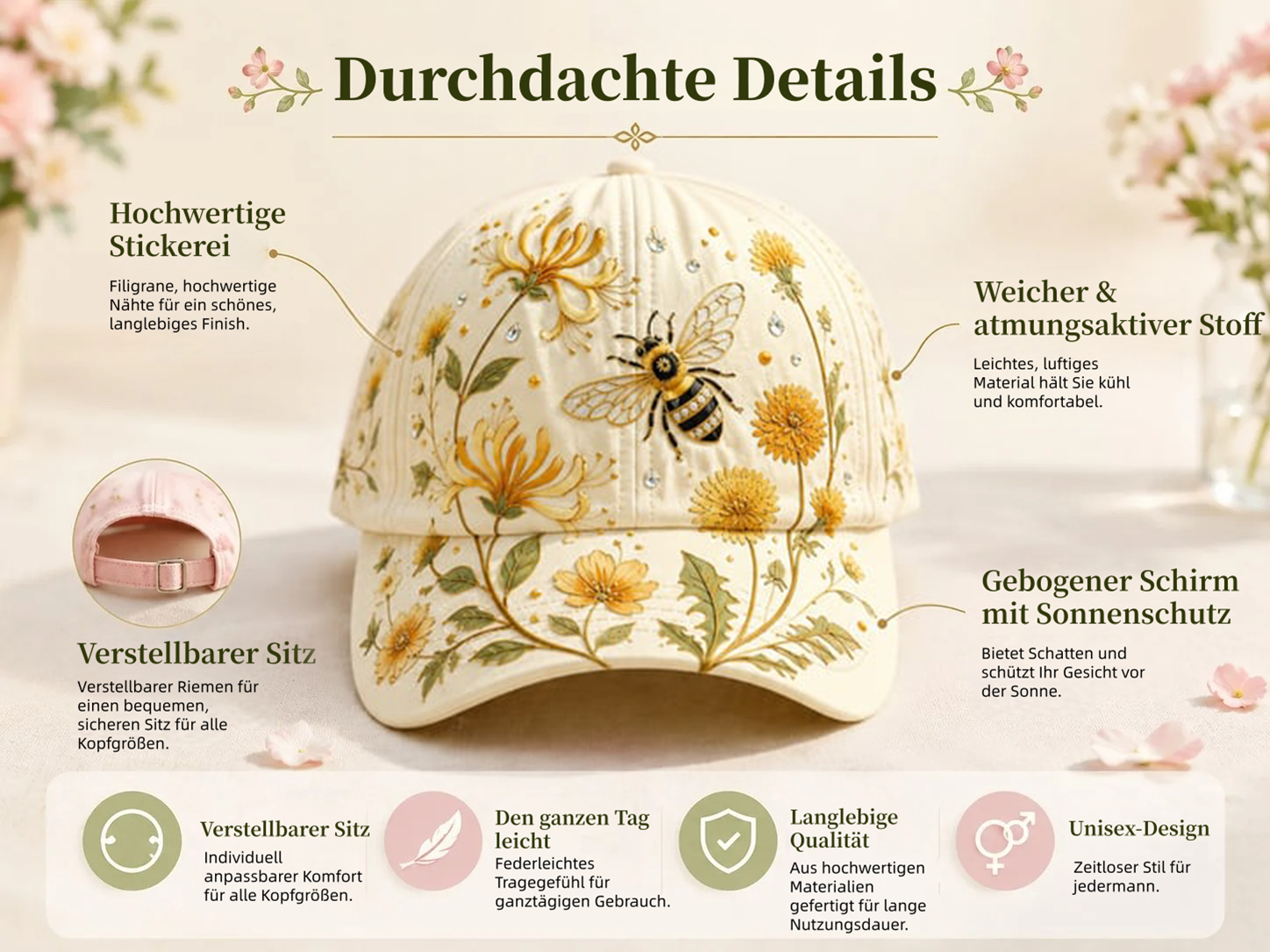 🔥Kaufe 1, erhalte 1 gratis🌸🌿 Garden Morning Cap (✨Limitierte Auflage 2026)