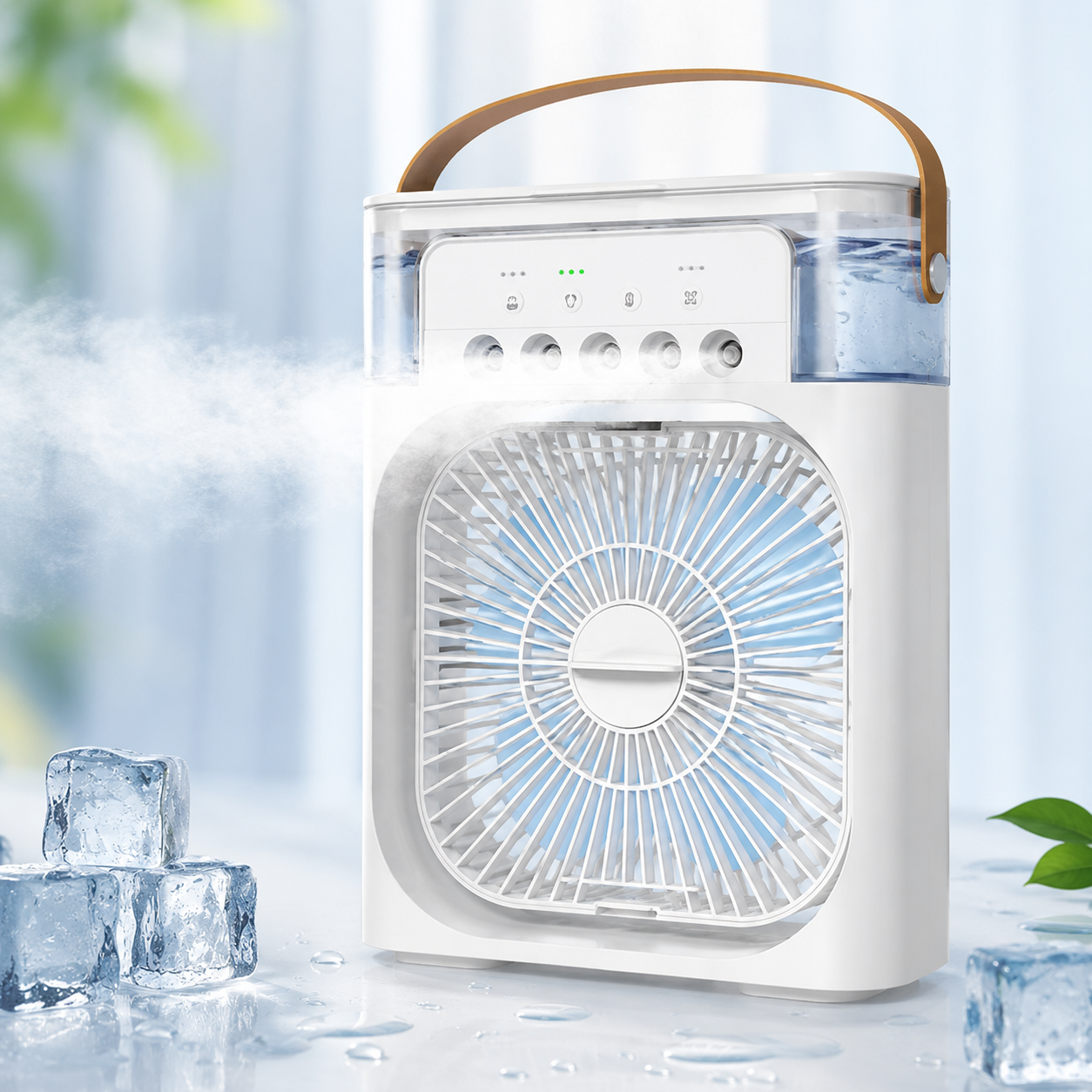 ❄️ 3-in-1 Tragbarer Tischventilator mit Luftkühlung | Leiser USB-Mini-Luftbefeuchter