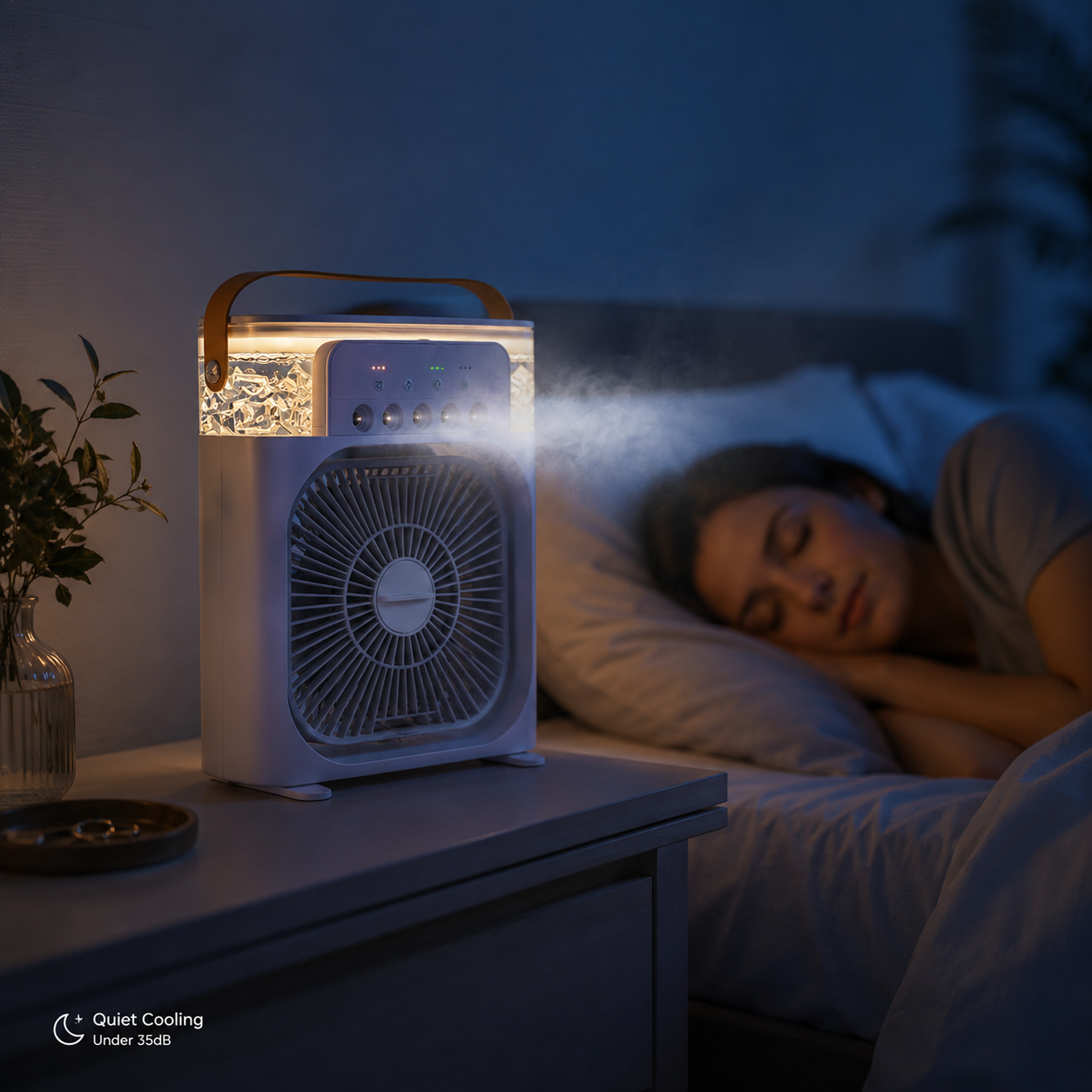 🏆Über 50.000 verkaufte Exemplare⚡ Tragbarer 4-in-1-Tischventilator mit Eisnebel