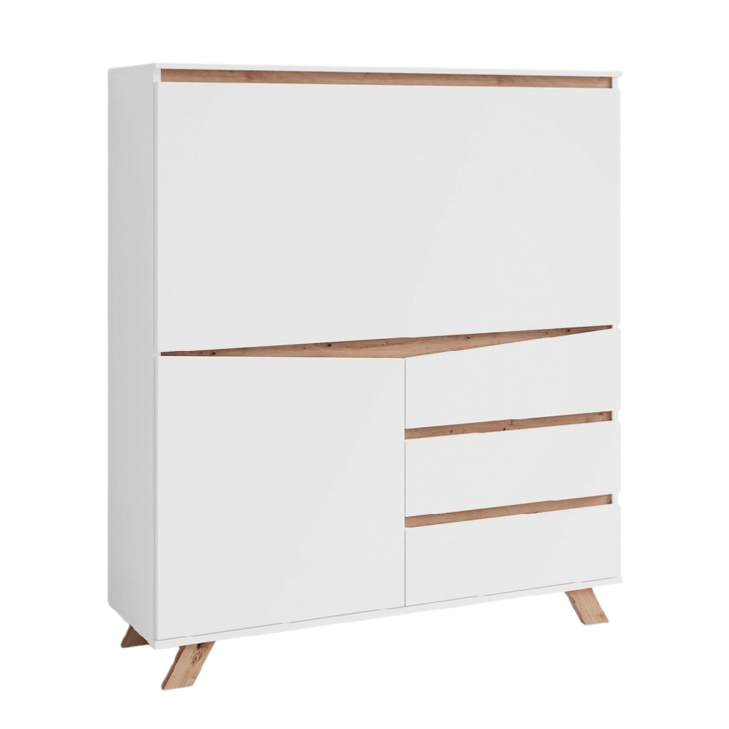 Buffet de rangement pour salle à manger en MDF blanc - 80 x 40 x 120-velnoraliving