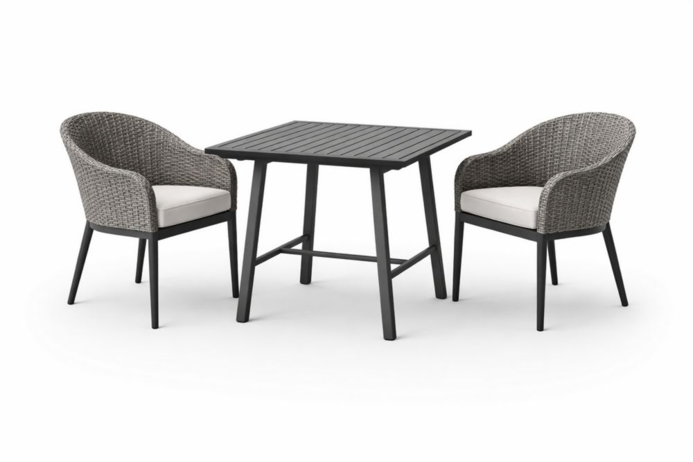 Ensemble de Table et Chaises en Résine Tressée et Aluminium-woodmingle