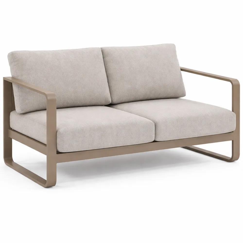 Canapé de jardin 2 places en aluminium et oléfine