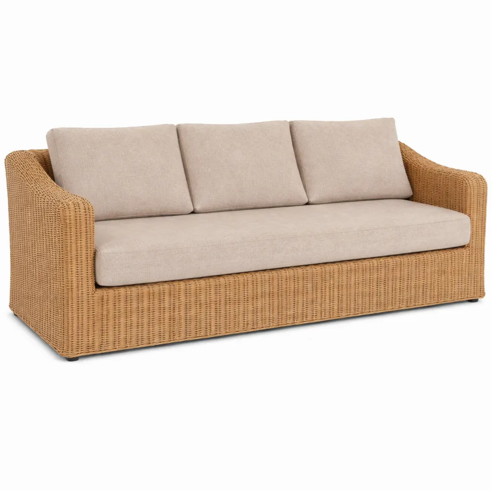 Canapé de Jardin 3 Places Résine Tressée