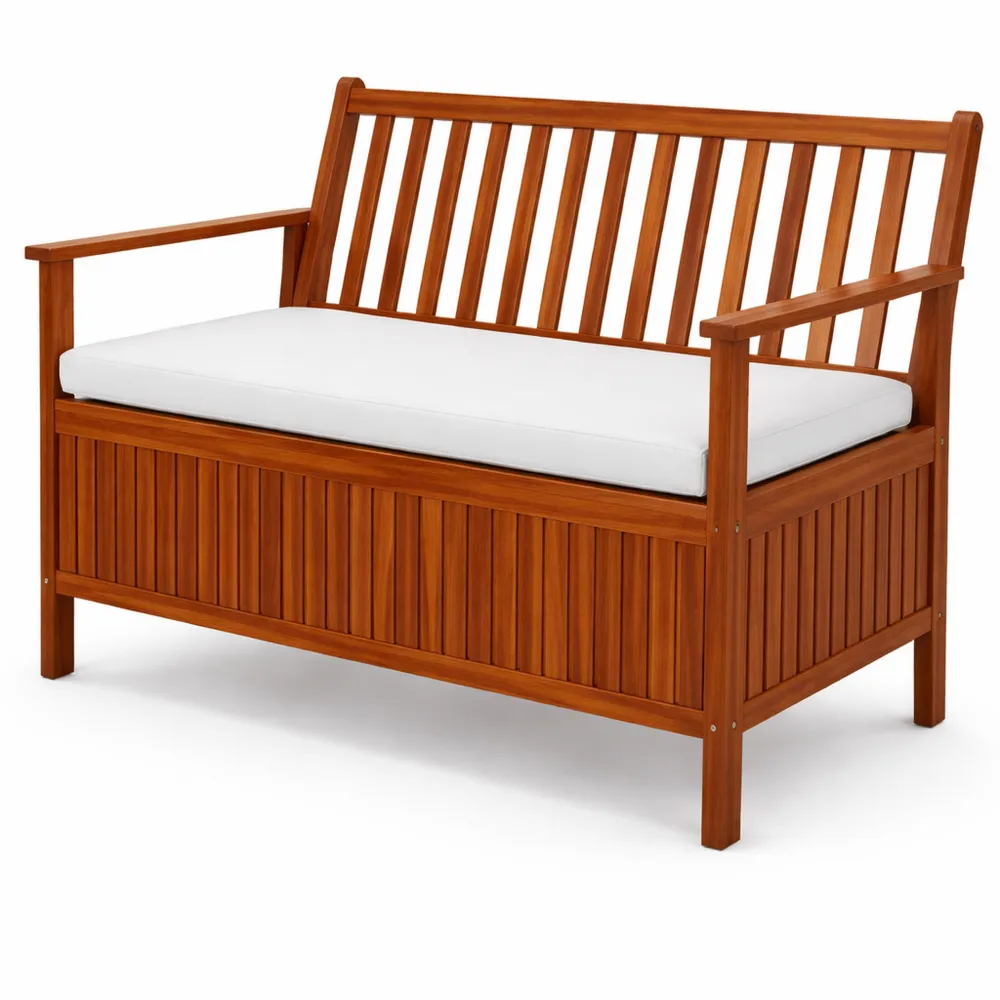 Coffre de Jardin en Bois Résistant aux Intempéries 120x62 cm