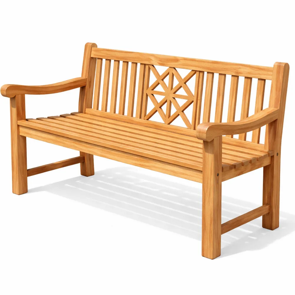 Banc de jardin en teck résistant aux intempéries 150 cm