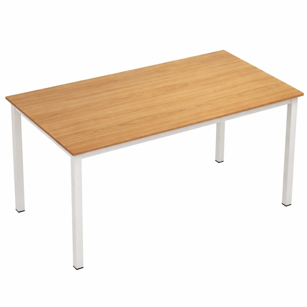 Table de travail polyvalente 120x60 cm pour bureau et maison, finition teck et blanc