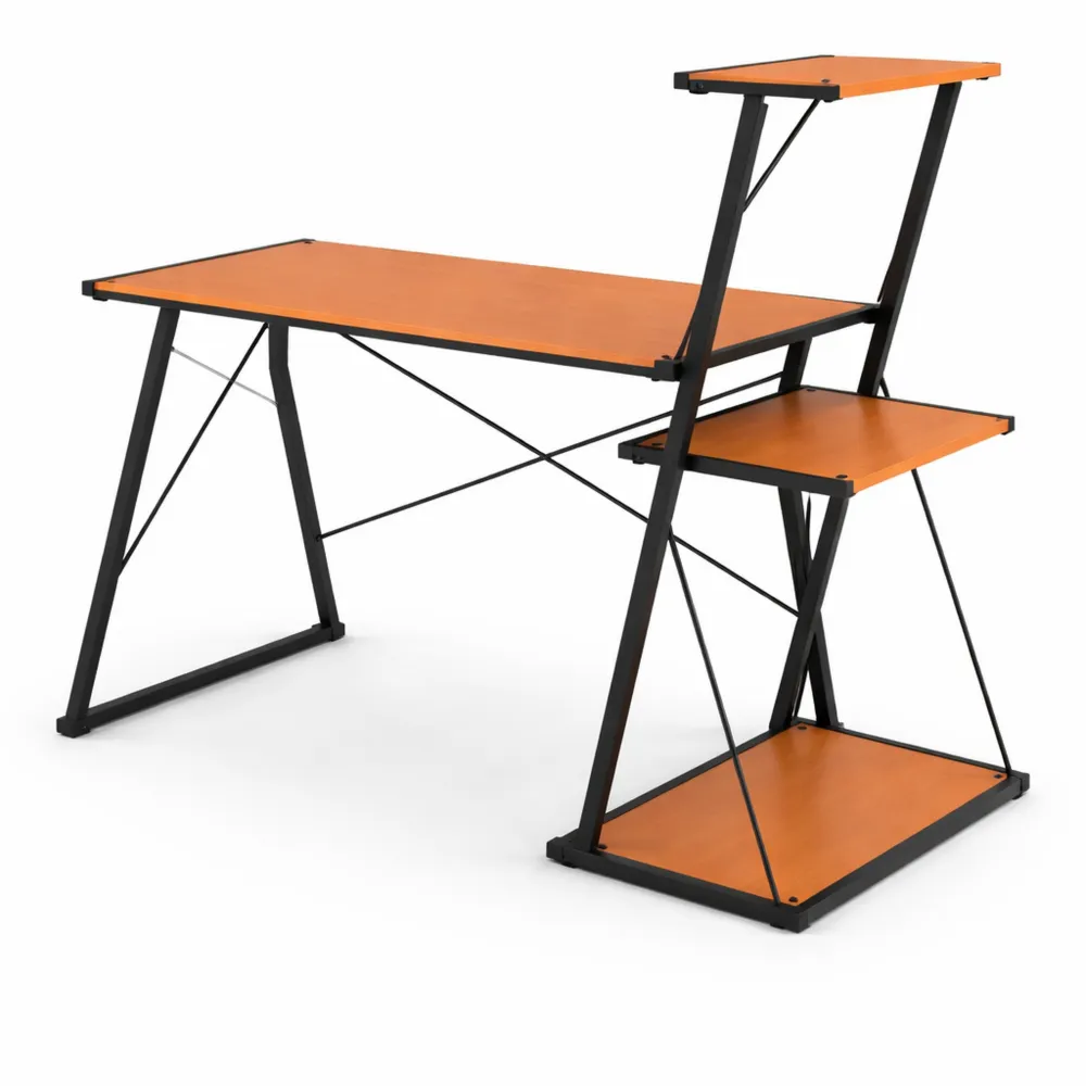 Bureau avec Étagère et Table d'Étude 116x50x93 cm Noir et Marron