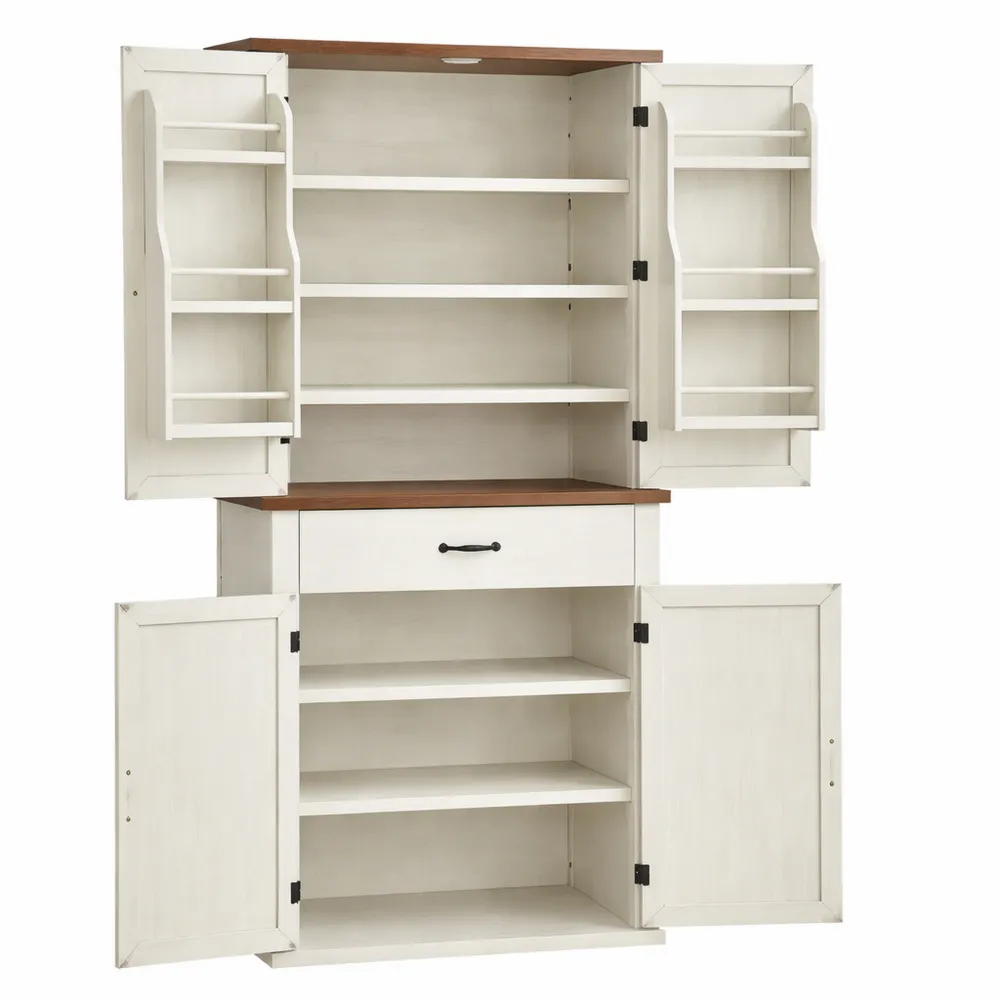 Buffet haut 178,6 cm avec tiroir et étagères réglables pour salon ou cuisine