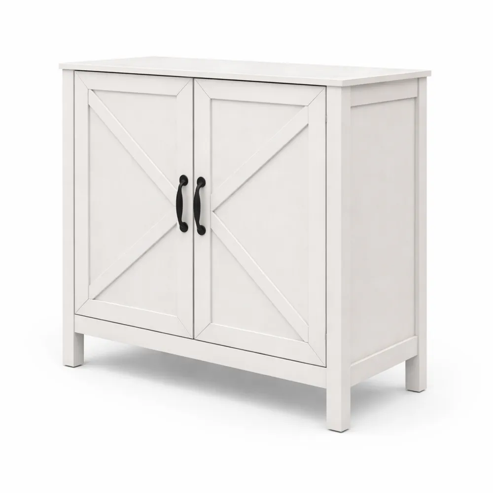 Buffet de Rangement Moderne avec Étagère Réglable pour Salon et Cuisine, Blanc, 80 x 35 x 85 cm