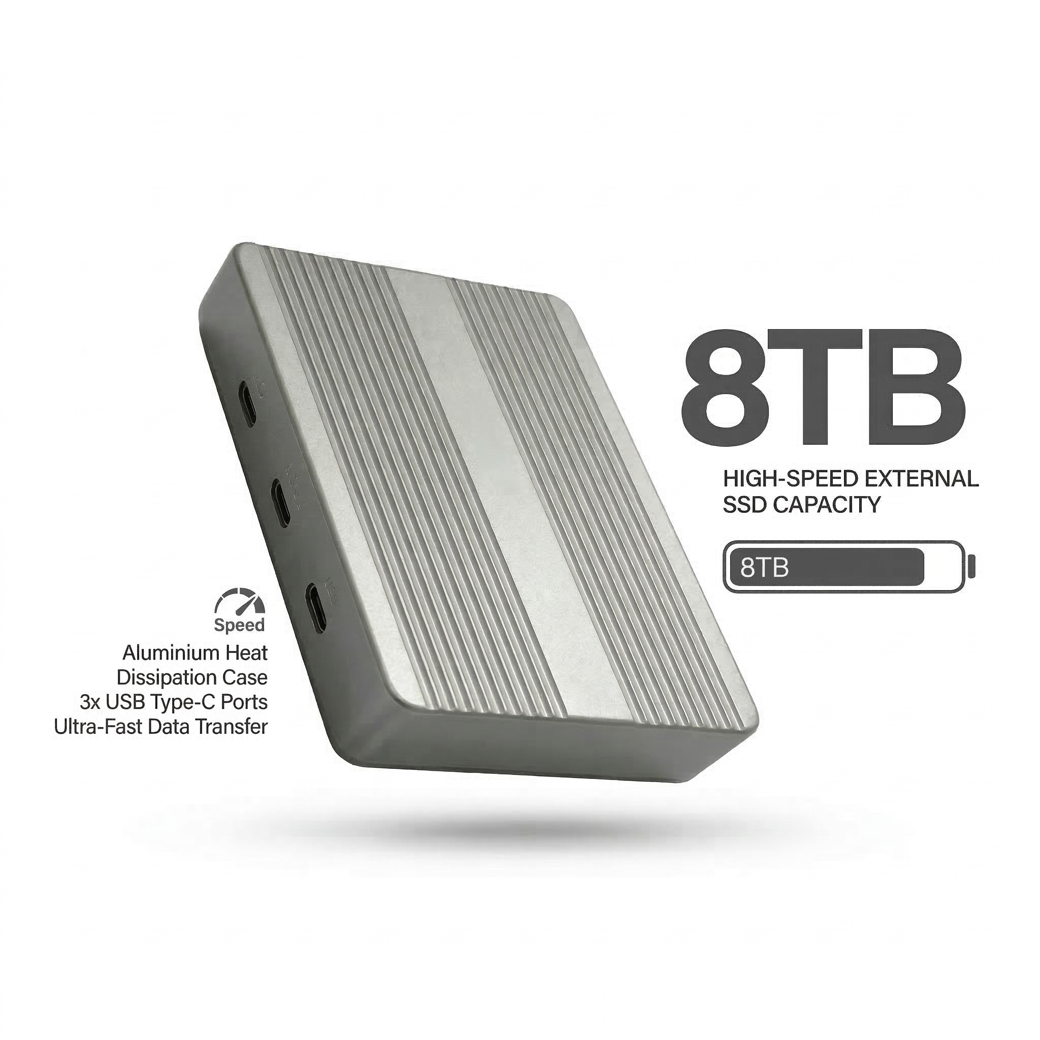 Dvoupozicový SSD kryt s ovládáním oddílů a aktivním chlazením