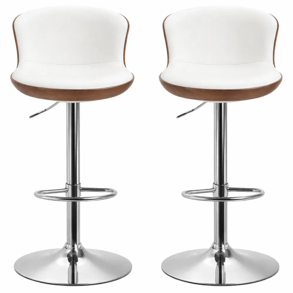 Paire de tabourets de bar réglables et pivotants en cuir synthétique