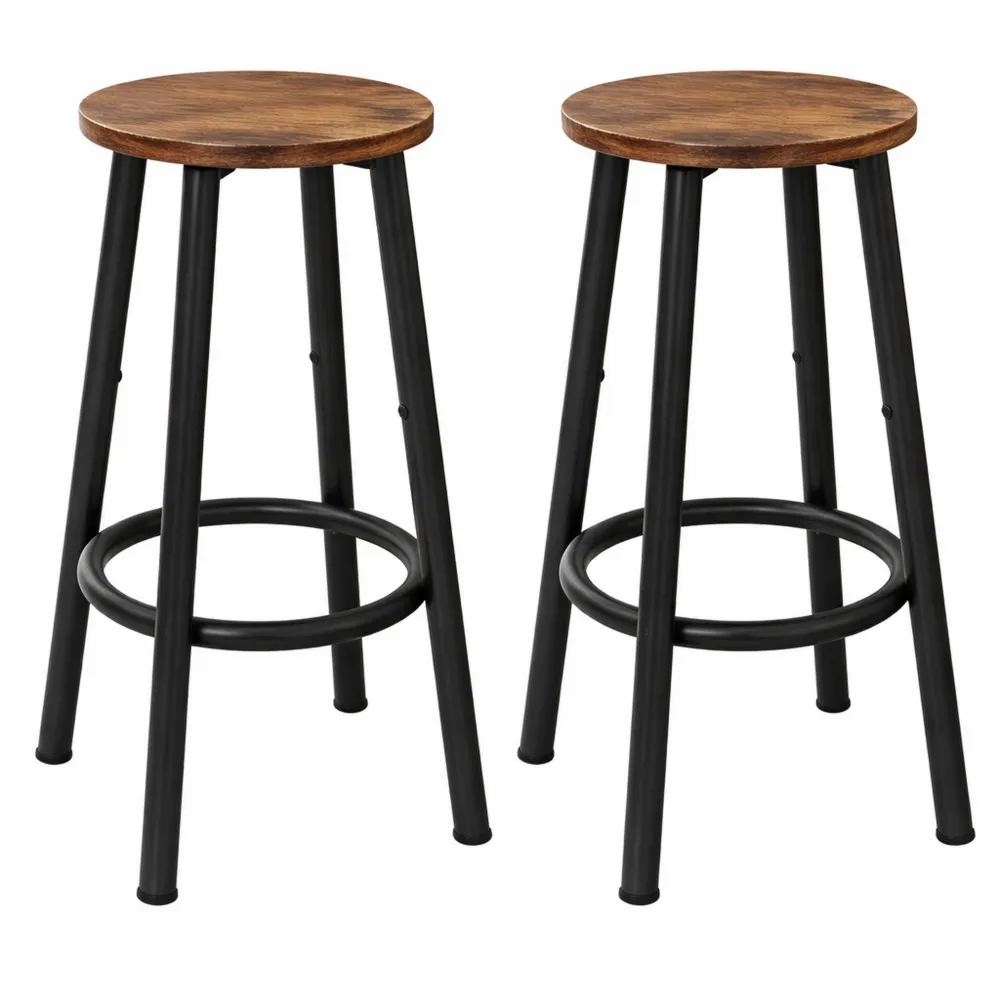 Tabourets de Bar en Métal avec Repose-Pieds, Chaises Hautes pour Cuisine