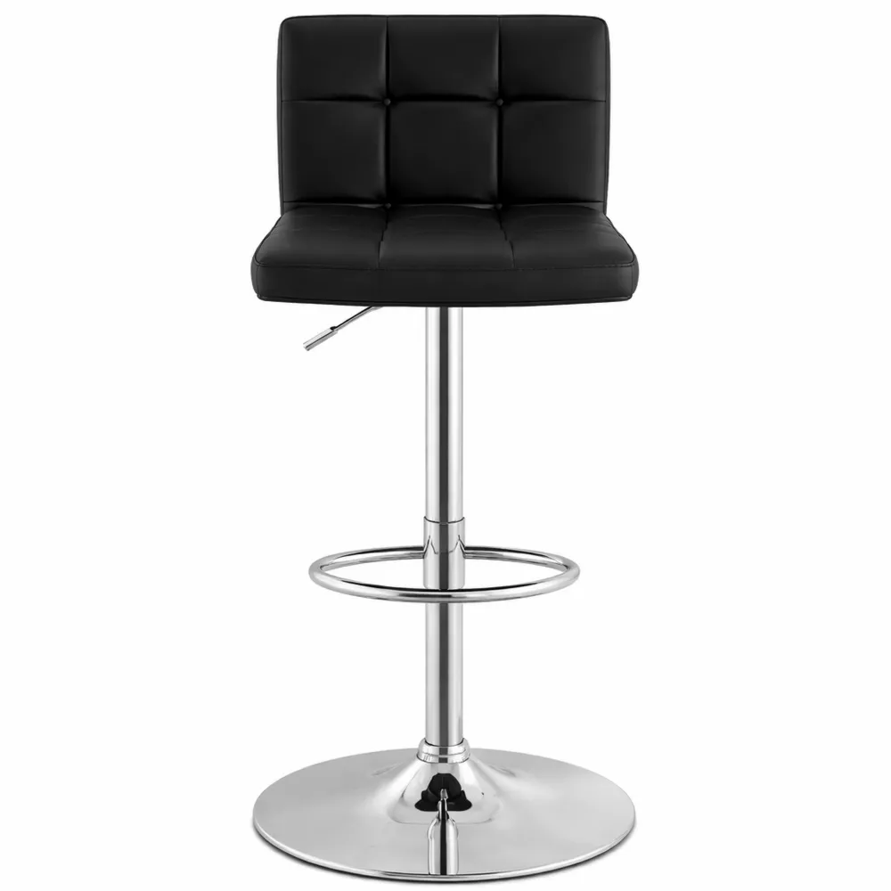 Chaise de Bar Pivotante en Cuir PU, Hauteur Ajustable 65-85 cm