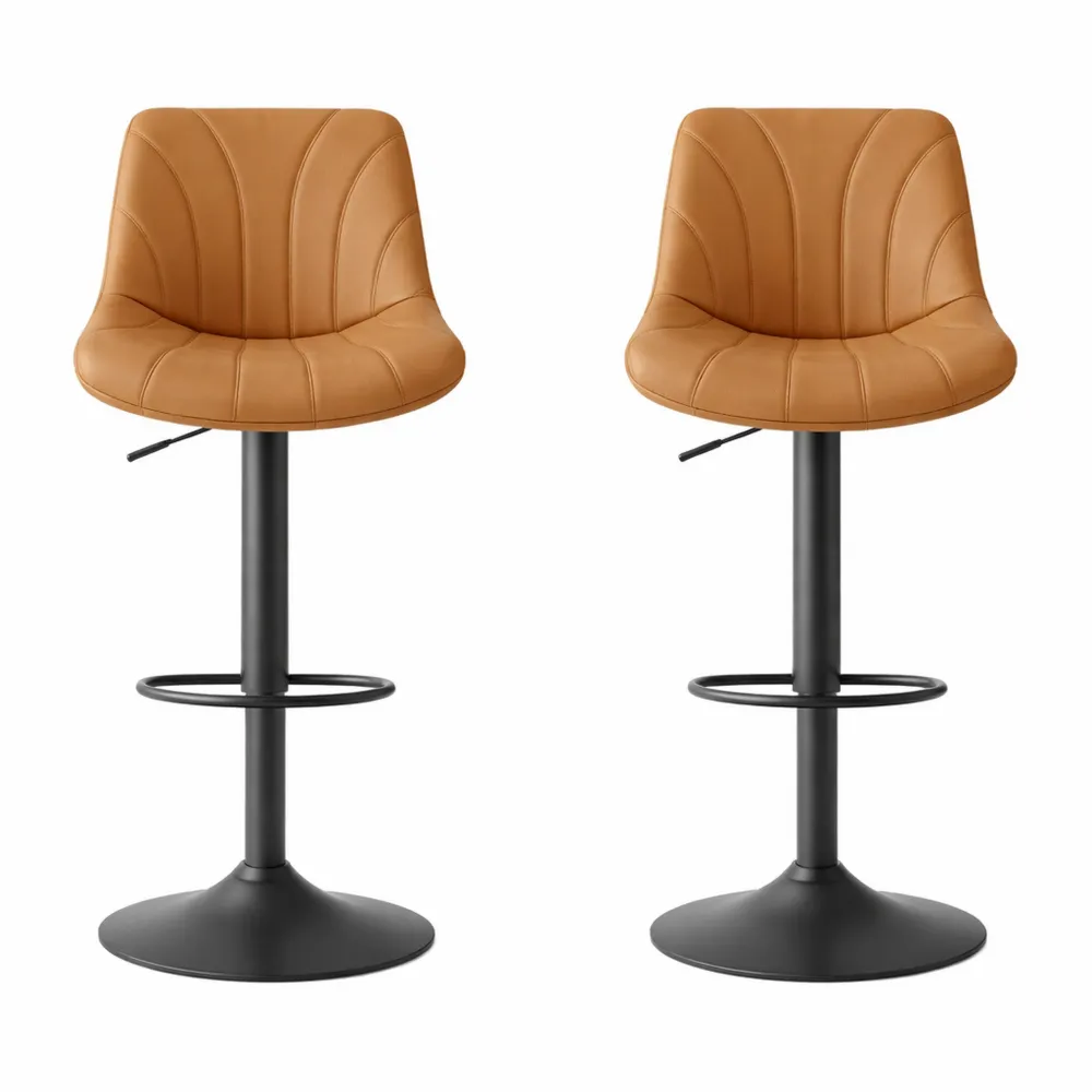 Tabourets de Bar Réglables avec Dossier et Repose-Pied