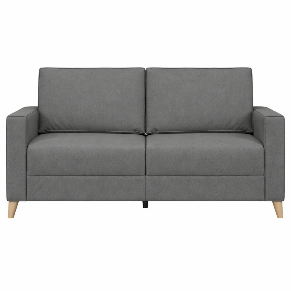 Sofa Deux Places en Tissu Gris Foncé 140 cm