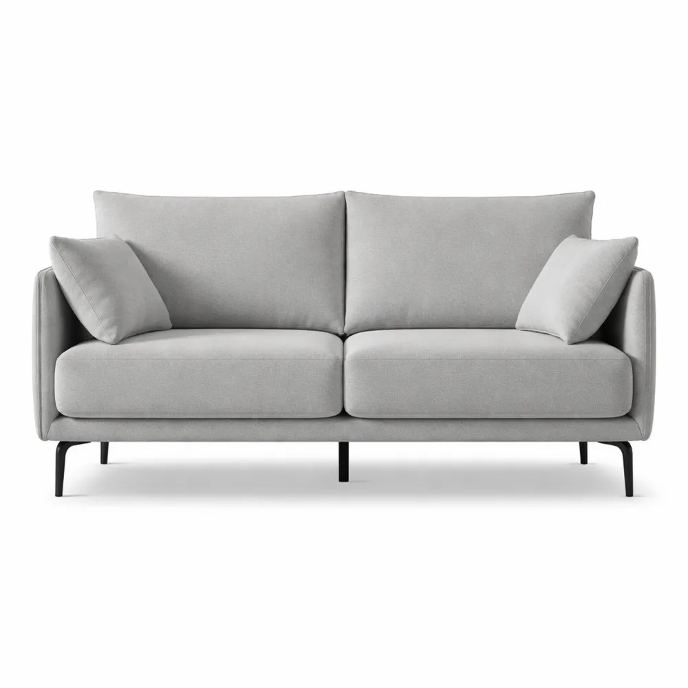 Canapé 2 Places en Tissu Gris Clair – Style Industriel et Confort Urbain