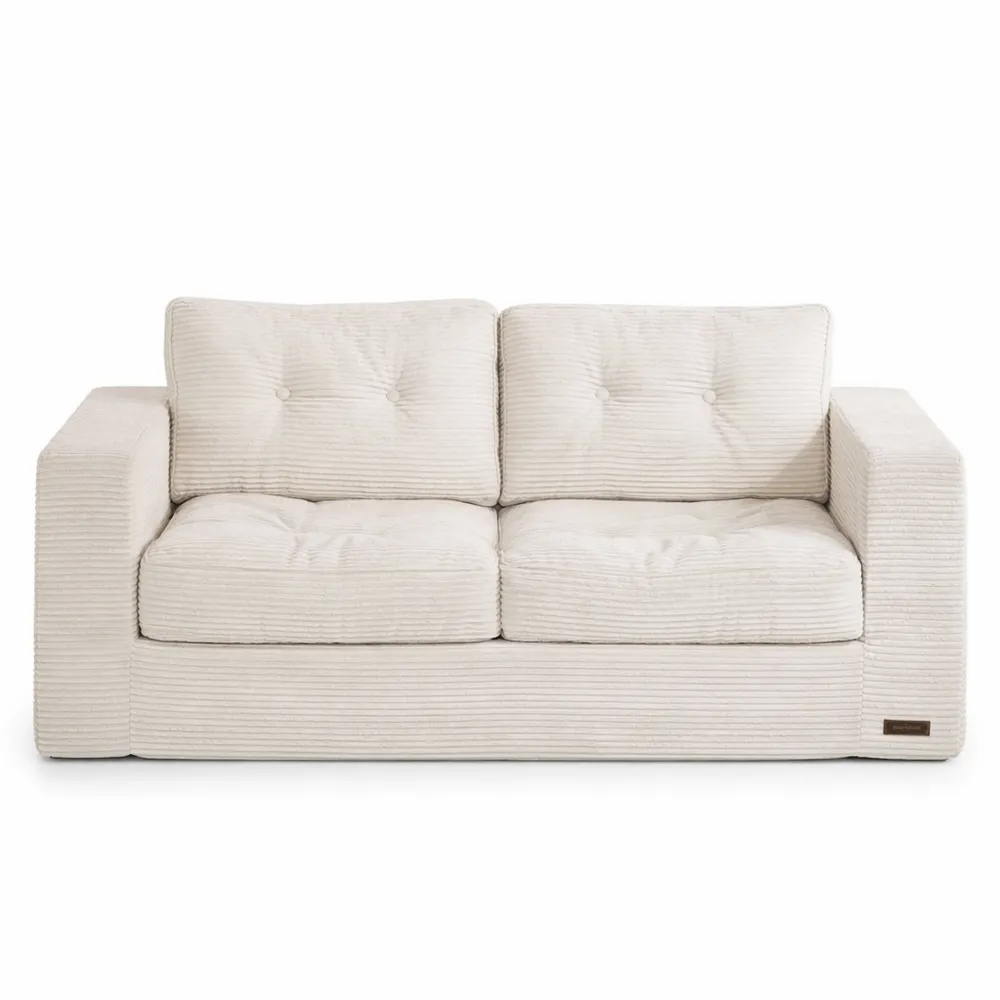 Canapé deux places confortable avec accoudoirs et coussins