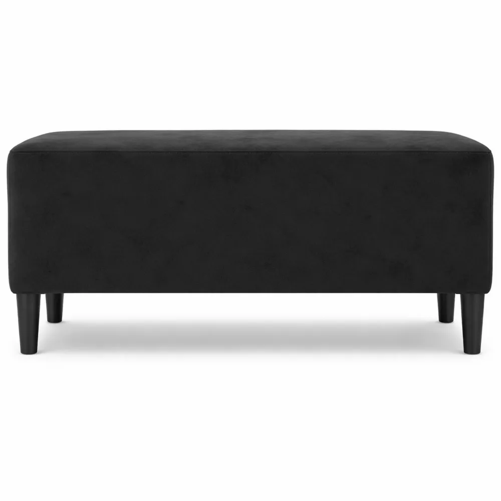 Élégant Banc Ottoman Rembourré en Velours Noir