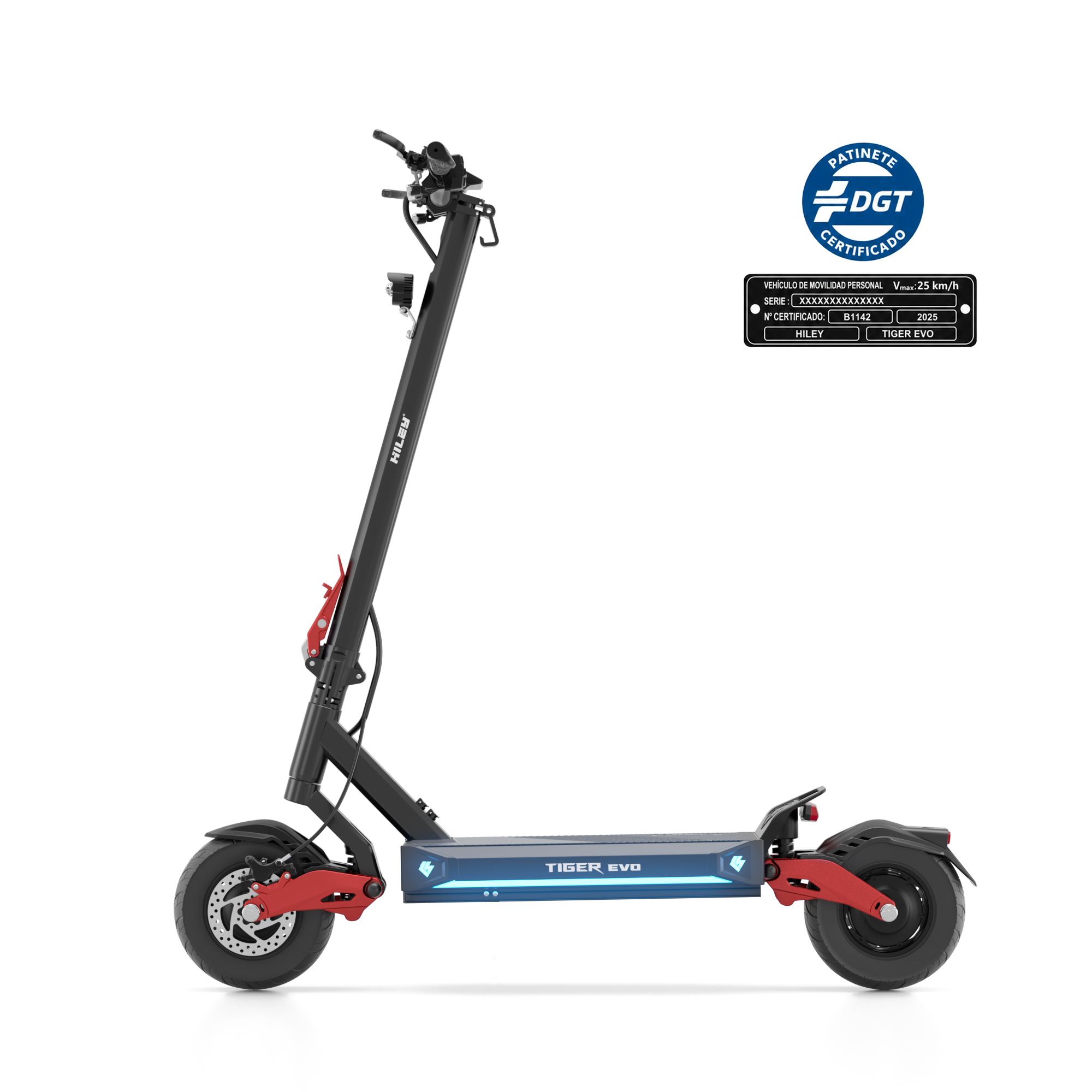 Hiley Tiger EVO GTR DGT – Spain Edition, DGT-Certified 25 km/h Electric Scooter Dual Motor All-terrain Tubeless Tire