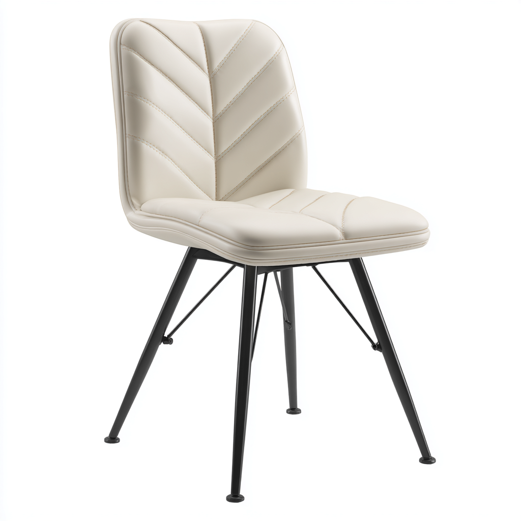 Silla de oficina piel sintética 55x50x85 cm beige diseño ergonómico estilo moderno para oficina-Luxemylab