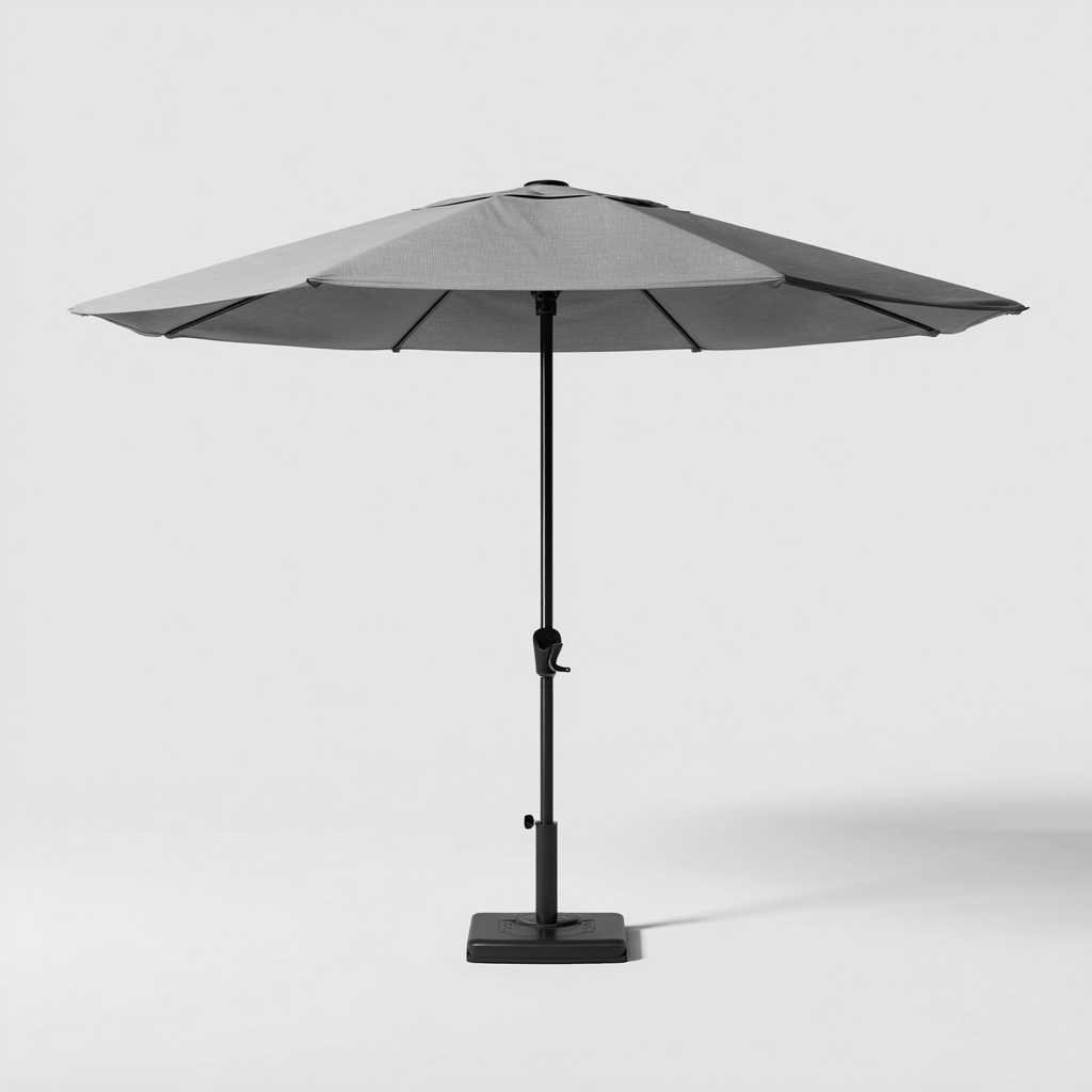 Sombrilla de jardín poliéster 250x250x245 cm gris adecuada para terraza estilo moderno diseño funcional-Luxemylab