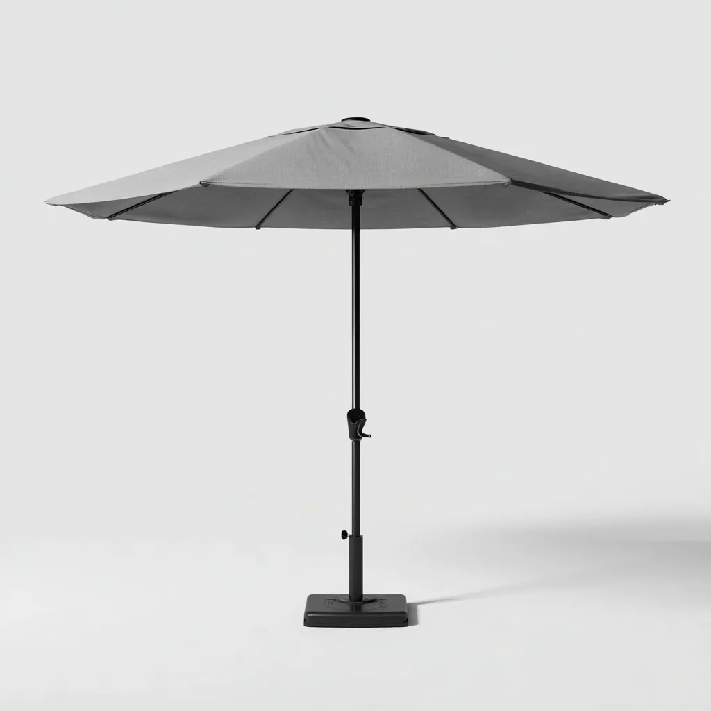 Sombrilla de jardín poliéster 250x250x245 cm gris adecuada para terraza estilo moderno diseño funcional-Luxemylab