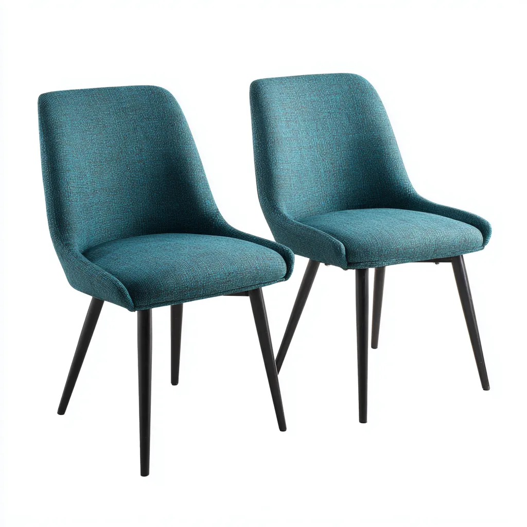 Sillas de comedor - Madera y tapizado - 50x47x84 cm - Azul-negro - Diseño moderno para comedor-Luxemylab