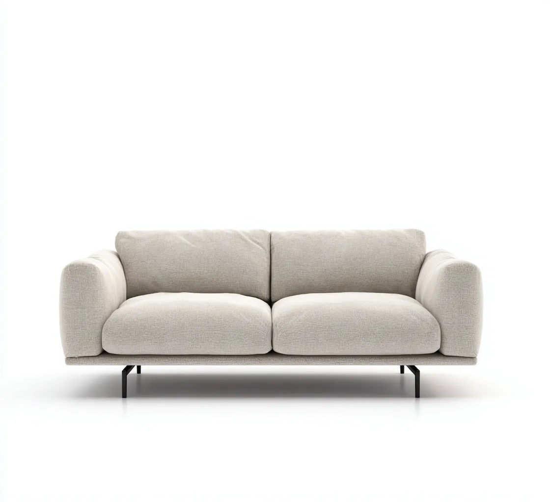 Sofá de 2 plazas tela 155x85x80 cm beige para salón diseño moderno-Luxemylab