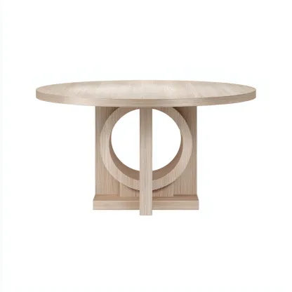 Mesa de comedor madera 150x150x78 cm color madera apta para comedor - diseño moderno-Luxemylab