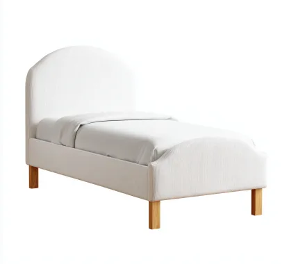 Cama individual tela 200x100x95 cm - blanco - apta para dormitorio - estilo moderno-Luxemylab