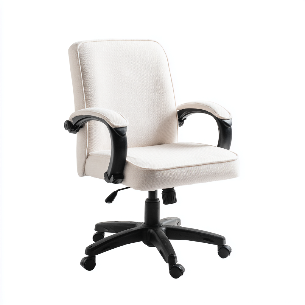 Silla de oficina tela 60x55x95 cm blanco diseño ergonómico estilo moderno para oficina-Luxemylab