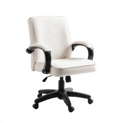 Silla de oficina tela 60x55x95 cm blanco diseño ergonómico estilo moderno para oficina-Luxemylab
