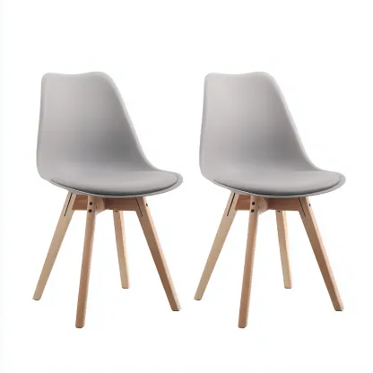Sillas de comedor de plástico 52x48x83 cm - gris - apto para comedor - diseño moderno-Luxemylab